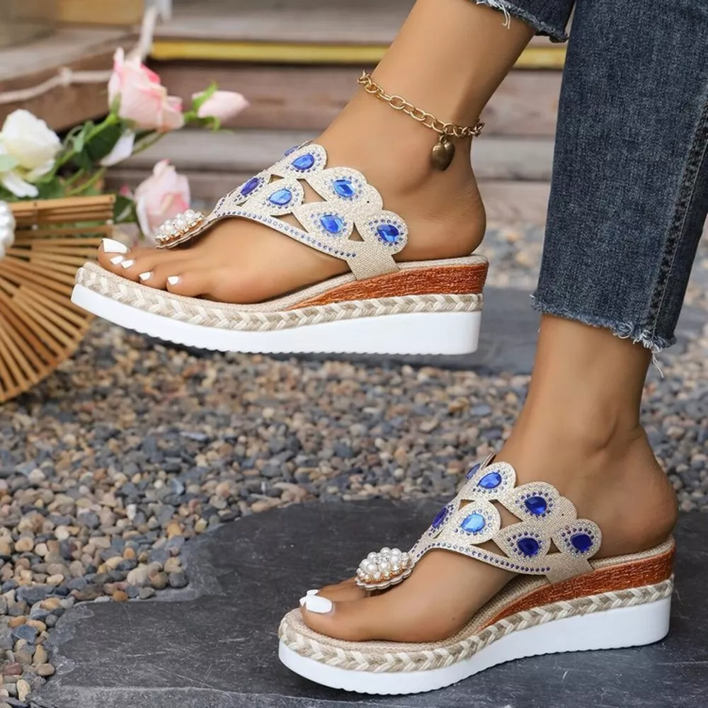 Toe Post Wedge Sandals, image 10