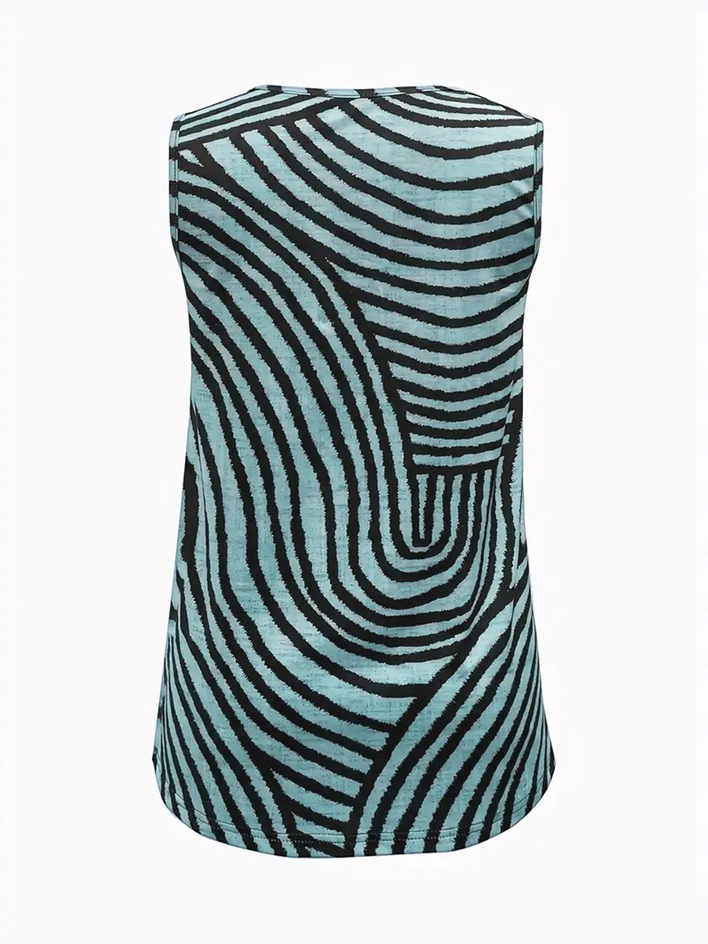 Sleeveless Zebra Print Button-Up Tank Top, image 3