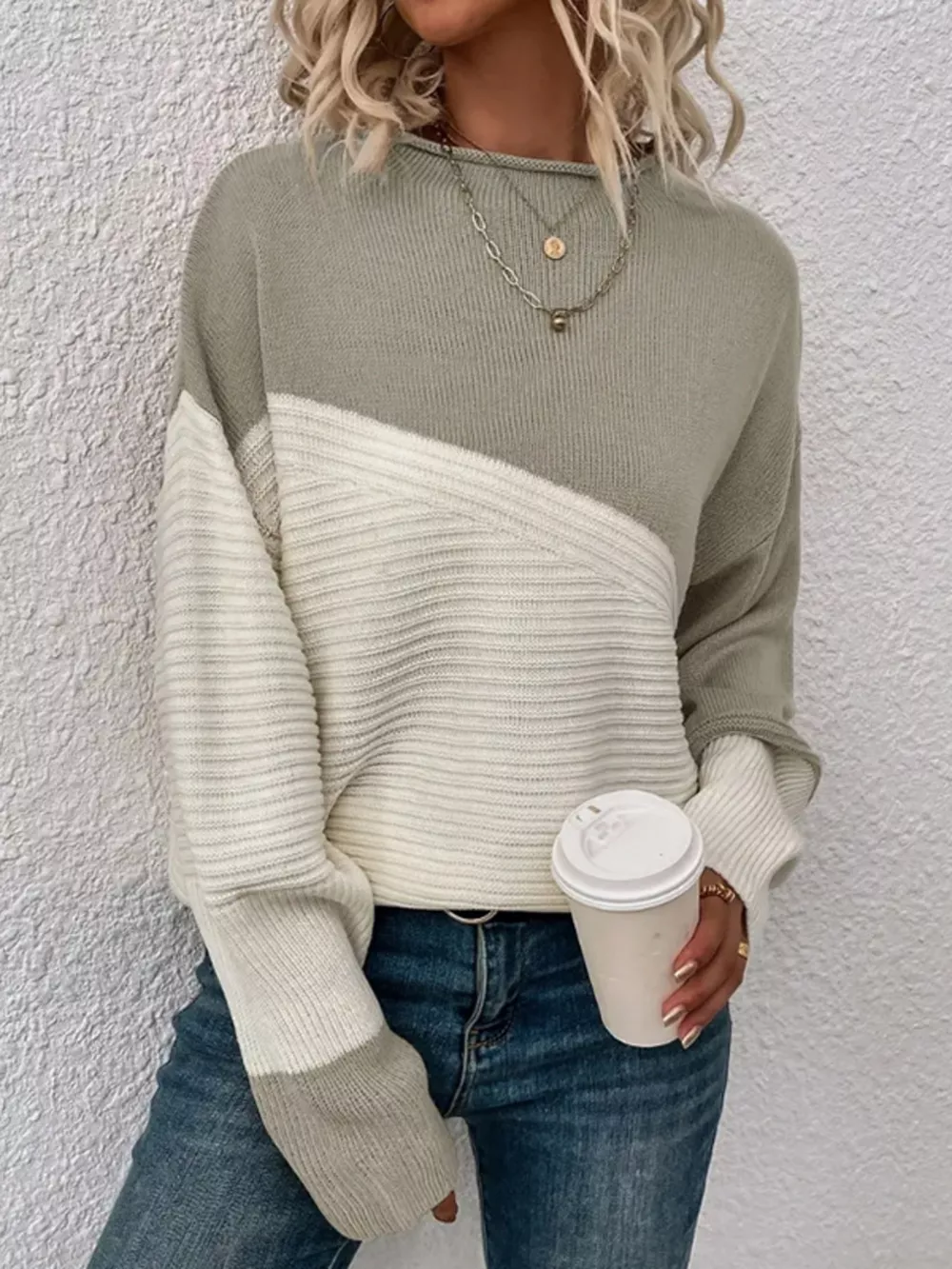 Color Block Ribbed Knit Sweater, image 17