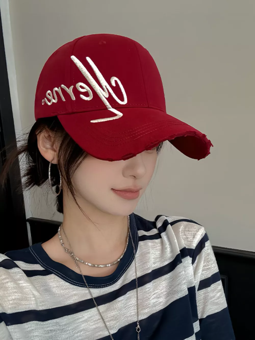 Embroidered Distressed Baseball Cap, image 6