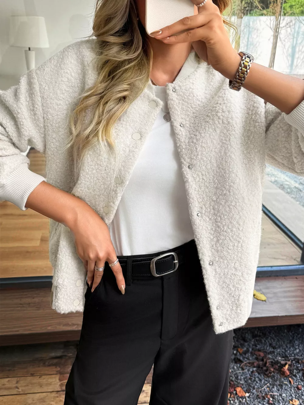 Snap Down Dropped Shoulder Jacket, image 8