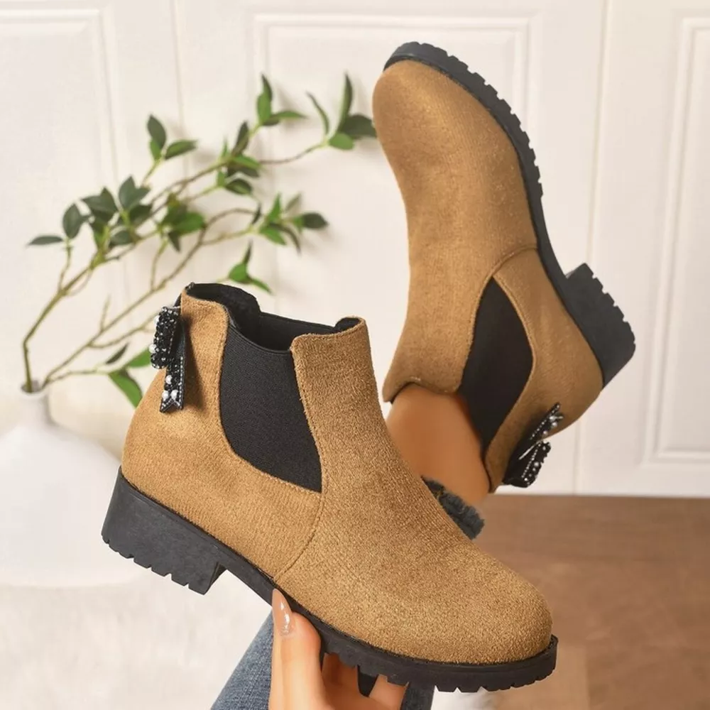 Round Toe Block Heels Boots, image 8
