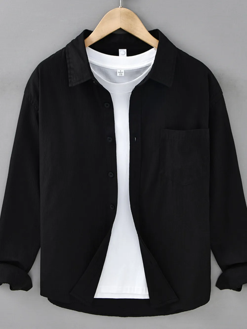 Men's Plus Size Button Up Long Sleeve Shirt