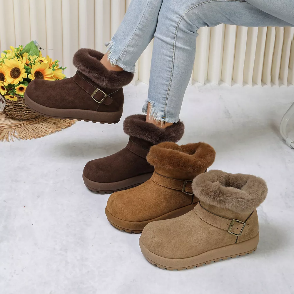 Round Toe Fuzzy Boots, image 2