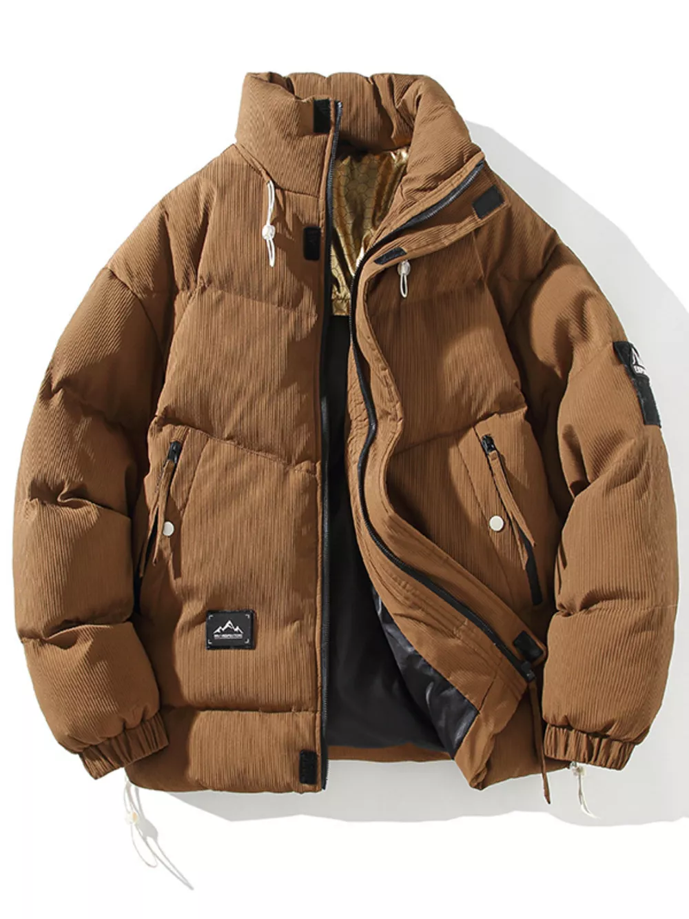 Men's Plus Size Zip Up Long Sleeve Puffer Jacket, image 4
