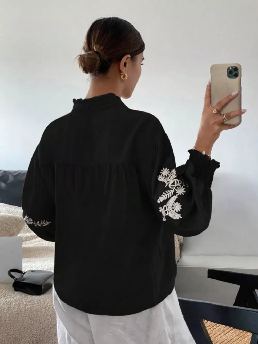 Embroidered Long Sleeve Blouse, image 2