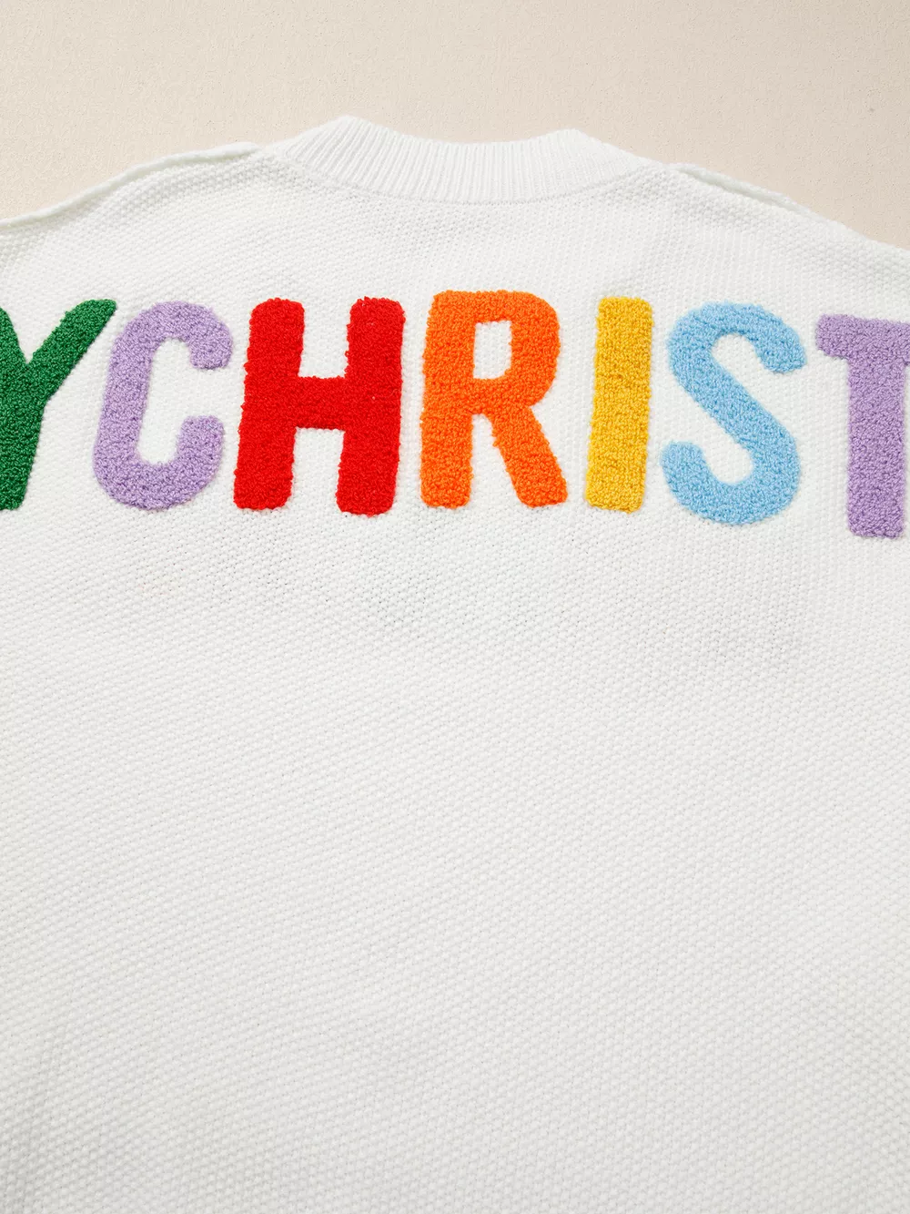 HOHOHO MERRY CHRISTMAS Drop Shoulder Holiday Sweater, image 2