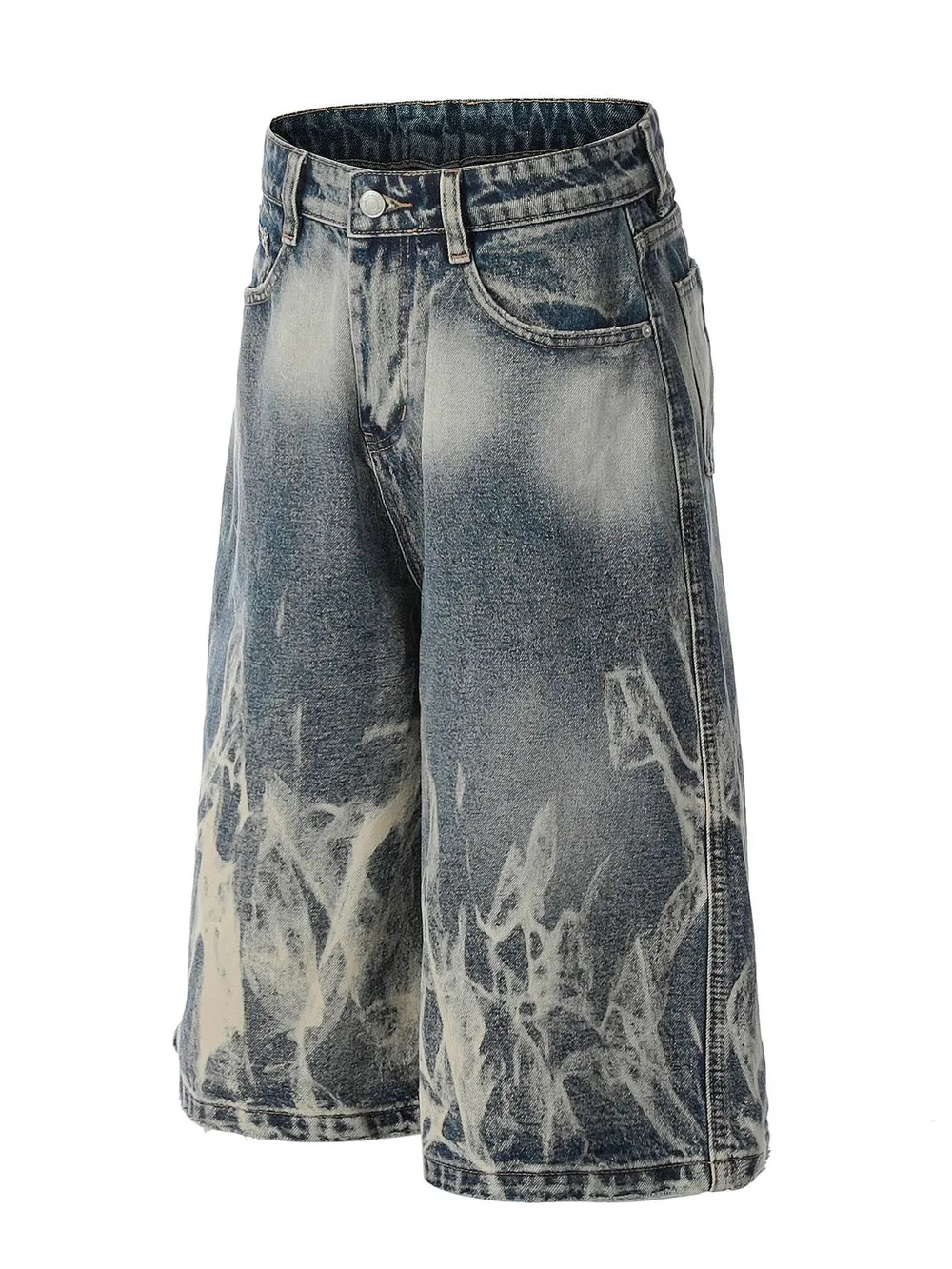 Men's Acid Wash Denim Shorts, image 2
