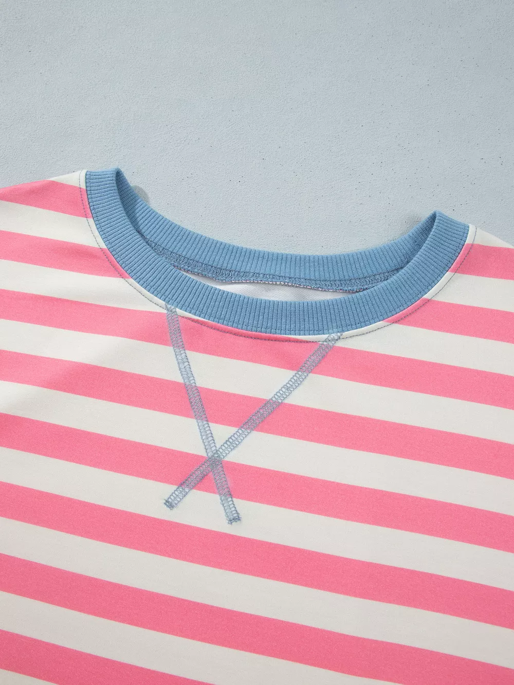Plus Size Color Block Striped Crewneck Long Sleeve Shift Tunic Sweatshirt, image 8