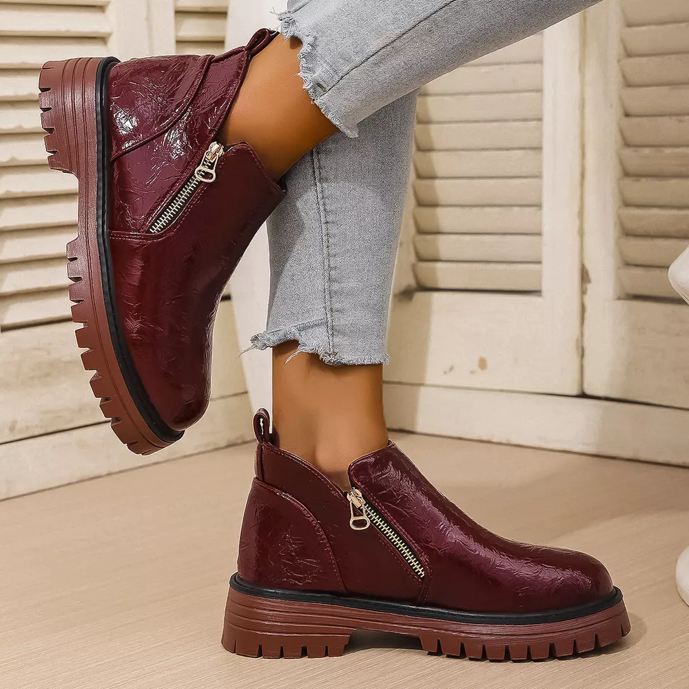Round Toe Block Heels Boots, image 12