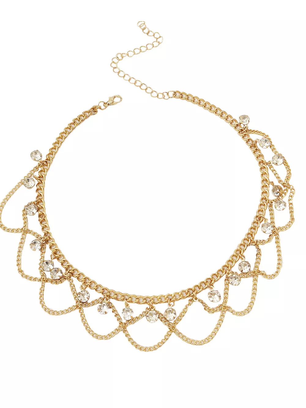 18K Gold-Plated Zircon Chain Necklace, image 5