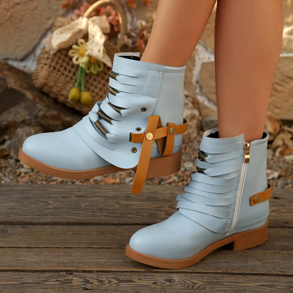 Strappy Buckle Ankle Boots, image 6