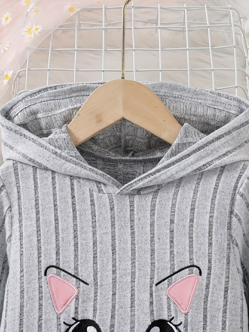 Children's Ribbed Knit Hooded Top and Pants Set, image 2