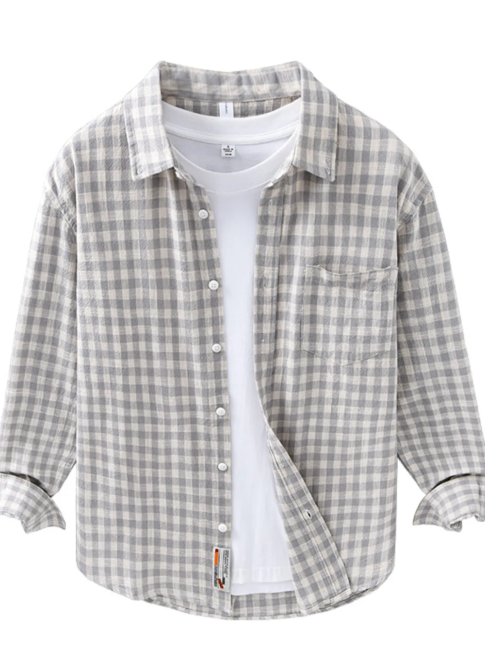 Men's Plus Size Plaid Button Up Long Sleeve Shirt, image 4