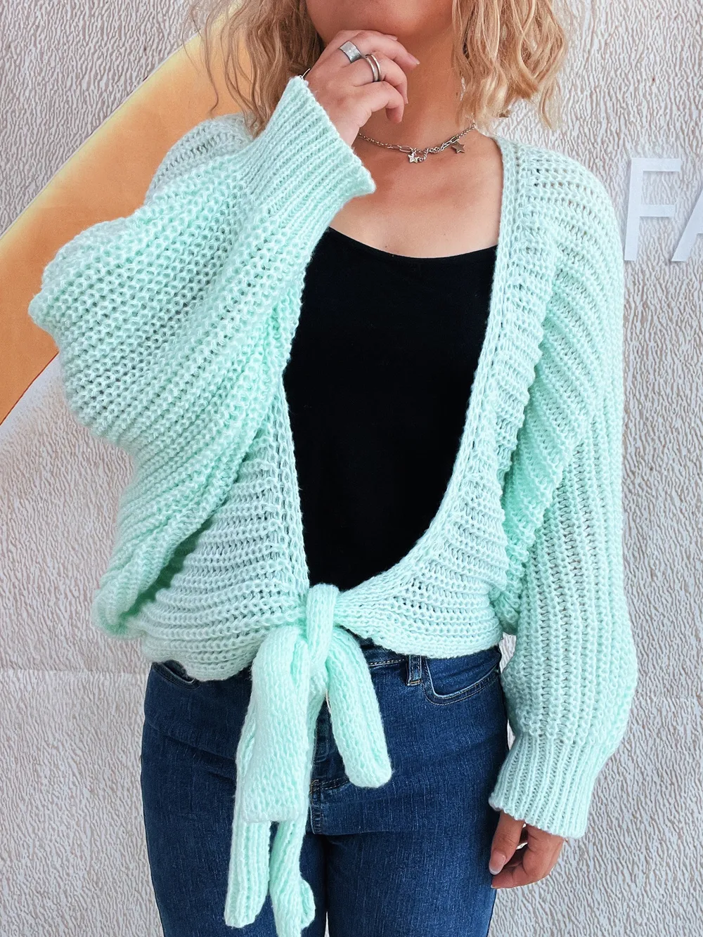 Tie Front Long Sleeve Cardigan, image 13