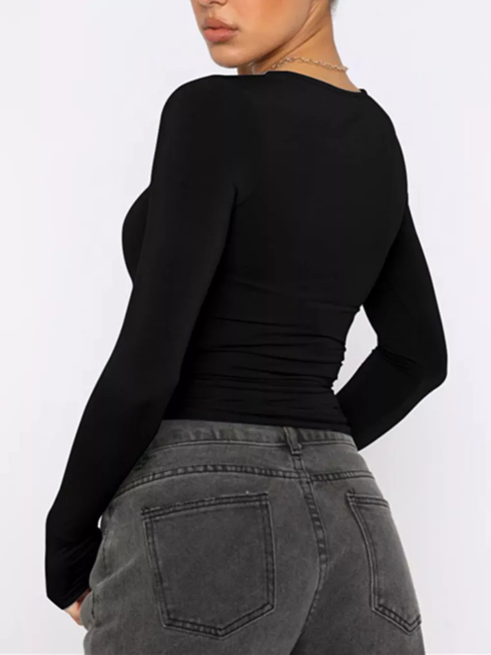 Ruched Long Sleeve T-Shirt, image 10