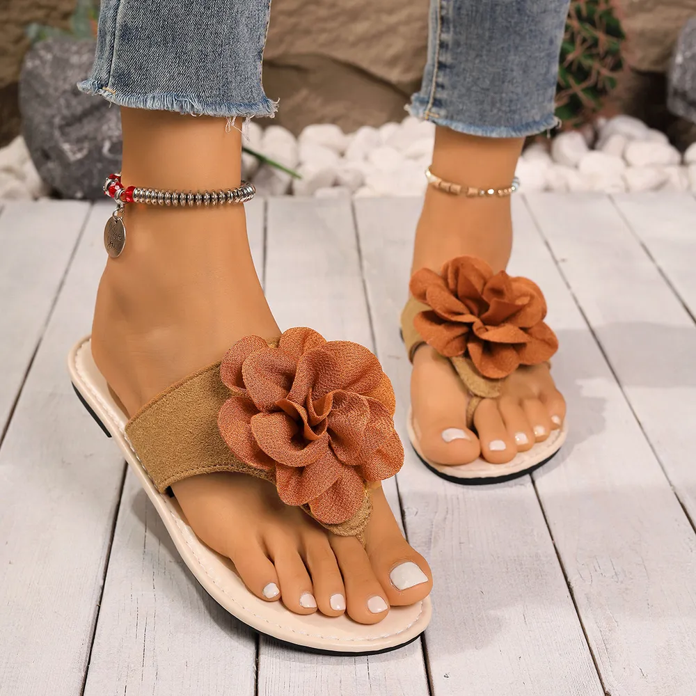 Flower Toe Post Flats Sandals, image 6