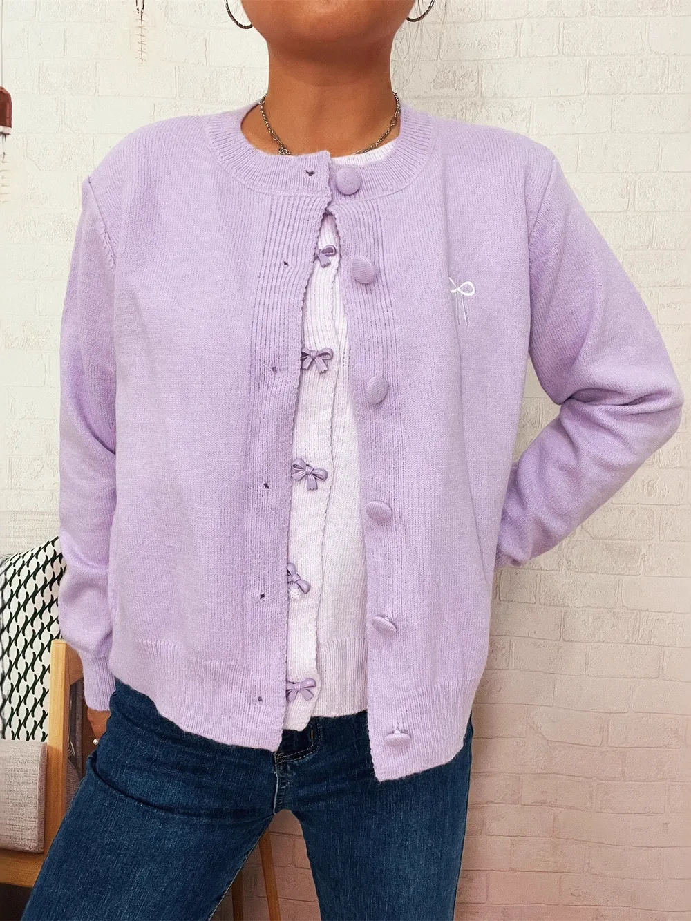 Button-Up Long Sleeve Cardigan, image 23