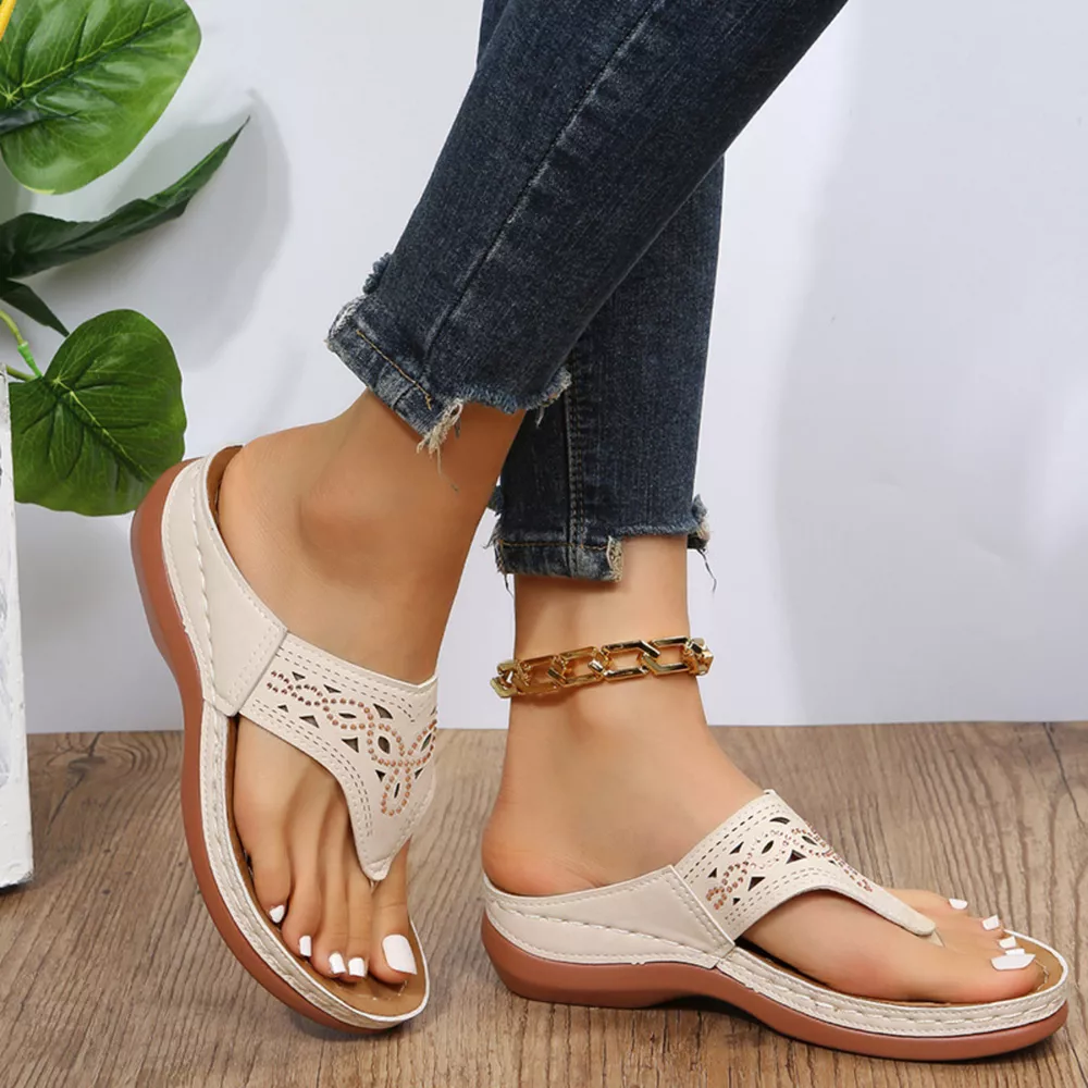 Casual Hollow-Out Thong Sandals, image 2