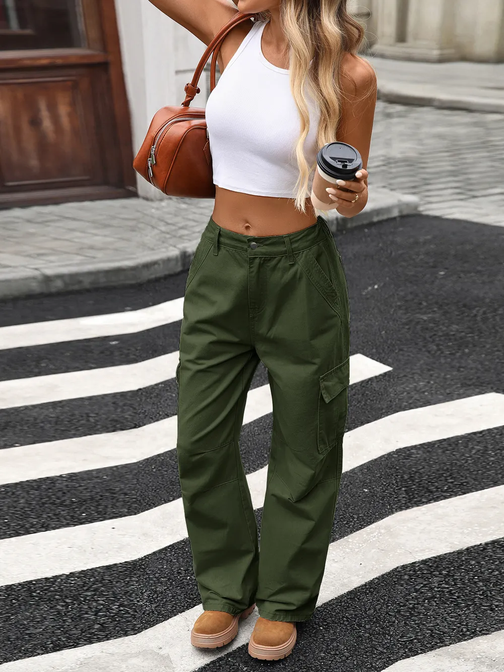 Wide Leg Cargo Jeans, image 2