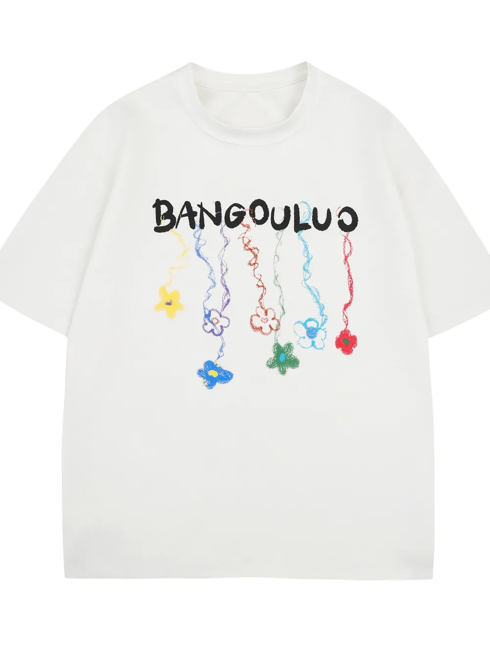 Men's BANGOULUO Colorful Hanging Butterflies Graphic T-Shirt, image 3