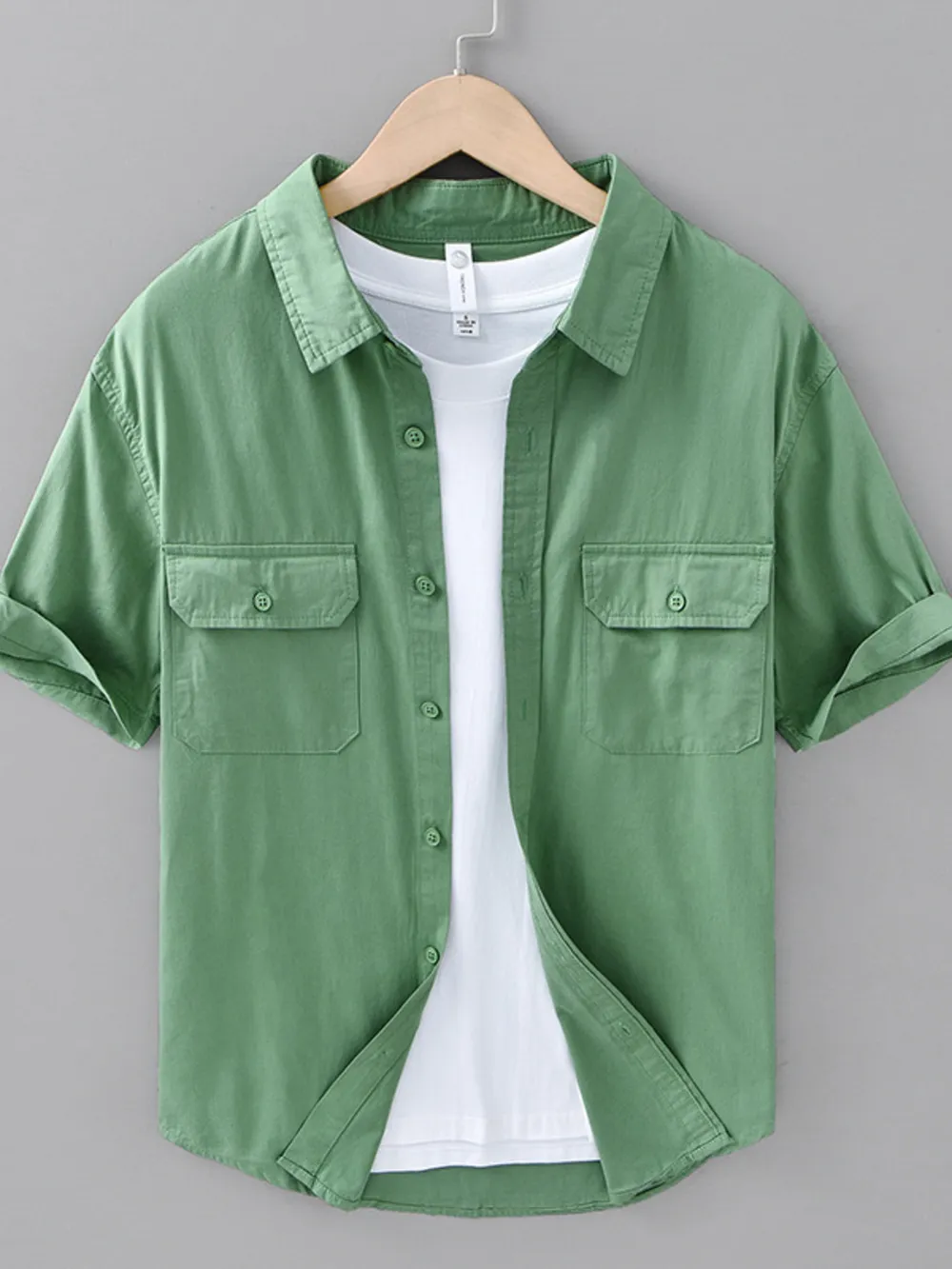 Men's Plus Size Button Up Short Sleeve Shirt, image 2