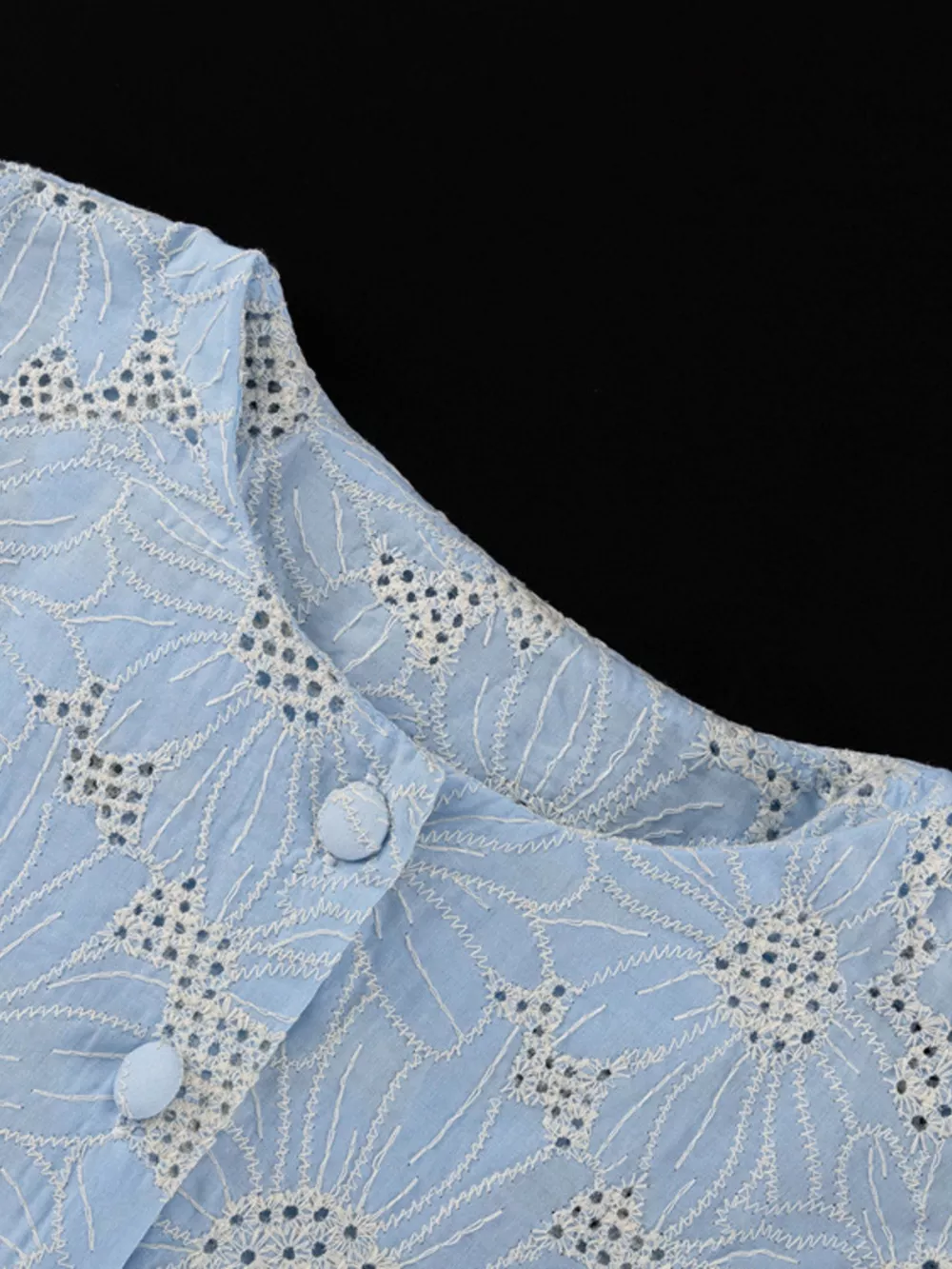 Embroidered Flounce Sleeve Blouse, image 8