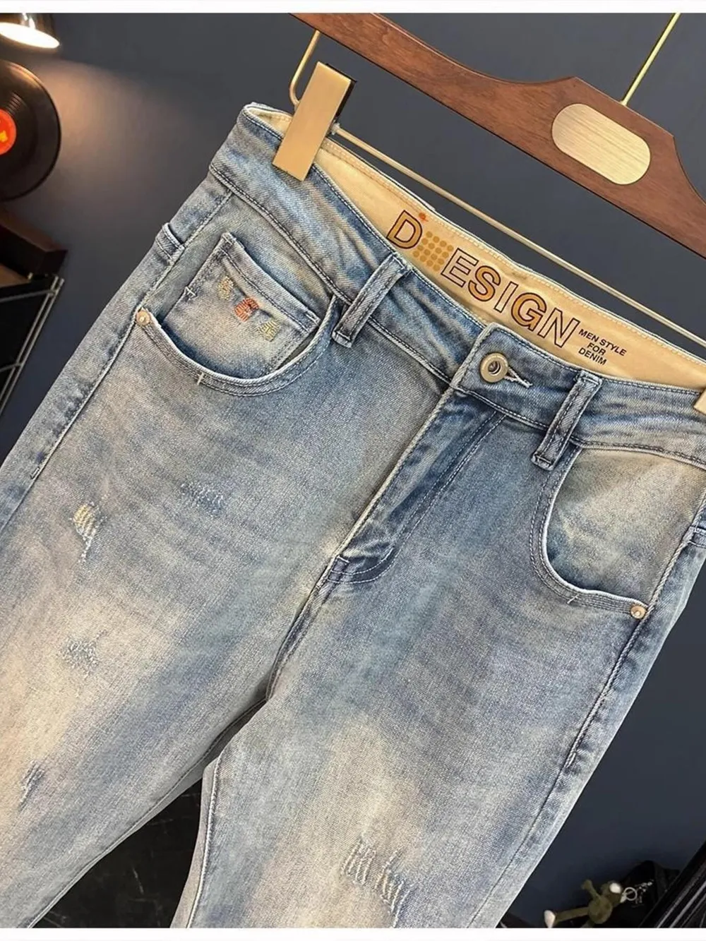 Men's Vintage Washed Distressed Boyfriend Jeans, image 3