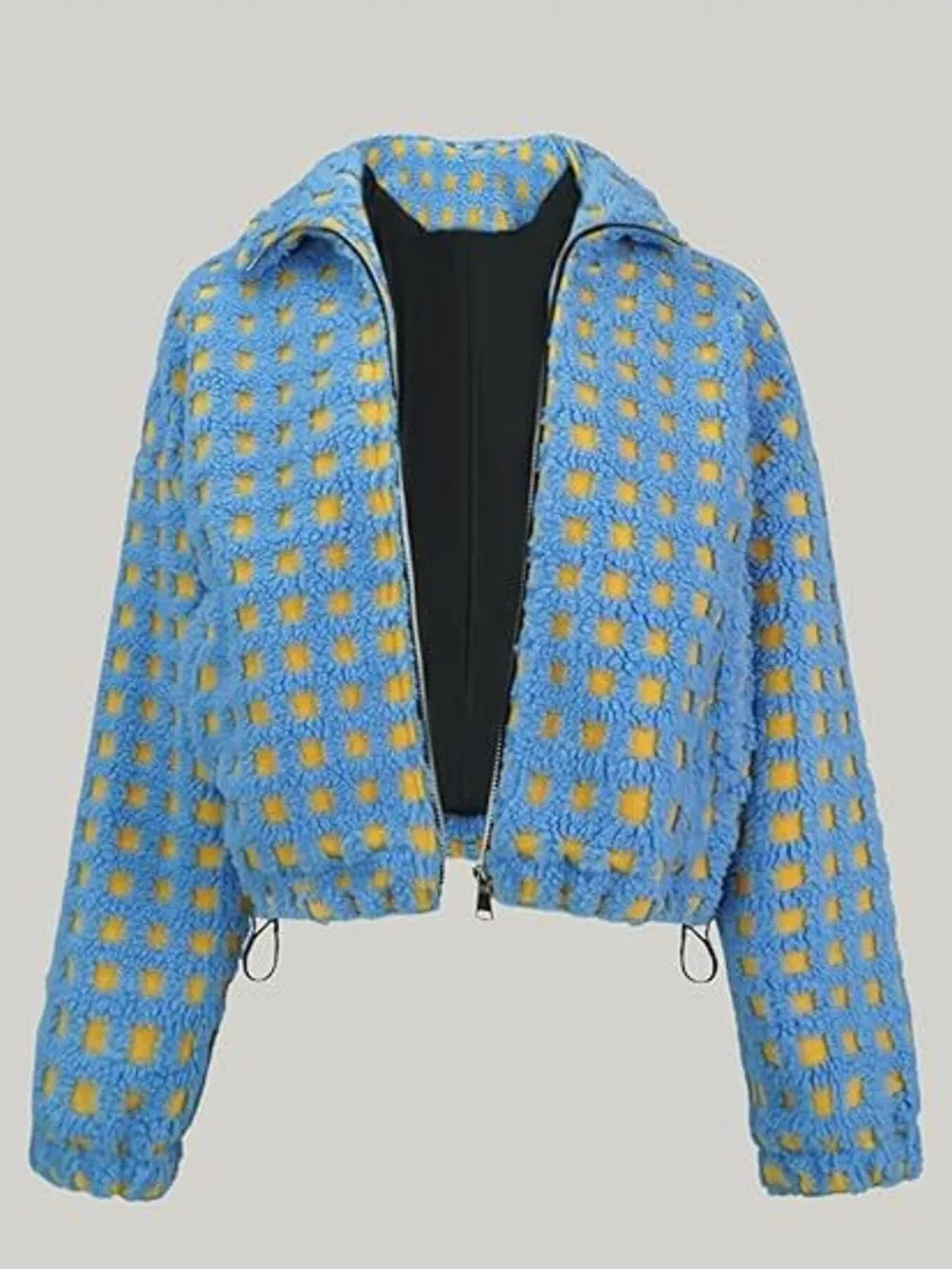 Plaid Zip Up Sherpa Jacket, image 11