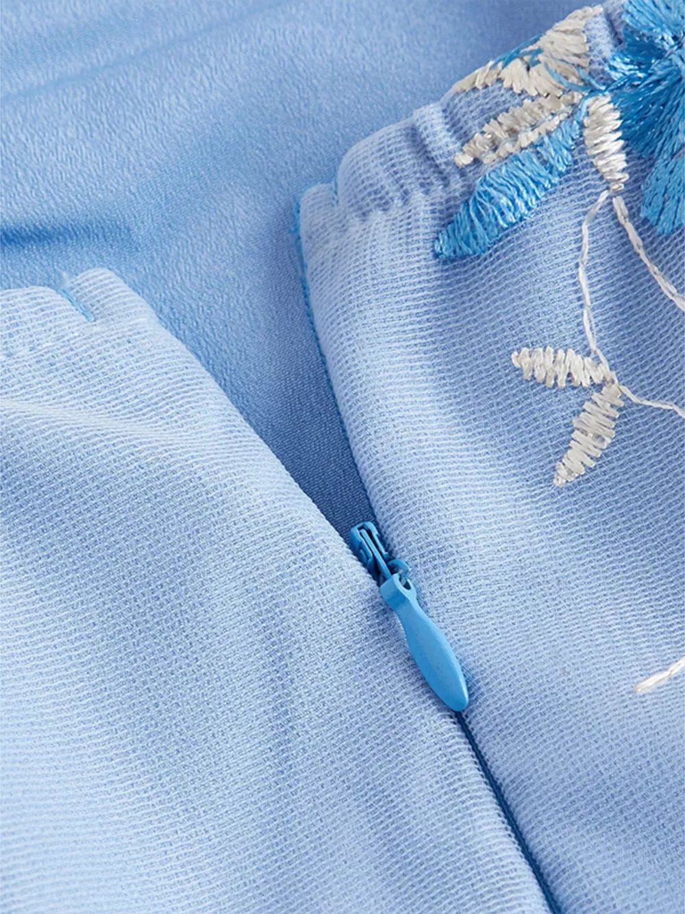 Floral Embroidered Tie Shoulder Dress, image 3