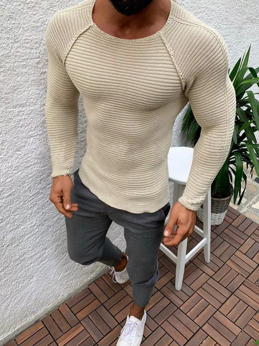 Men's Full Size Slim Fit Long Sleeve Sweater Plus Size, image 4