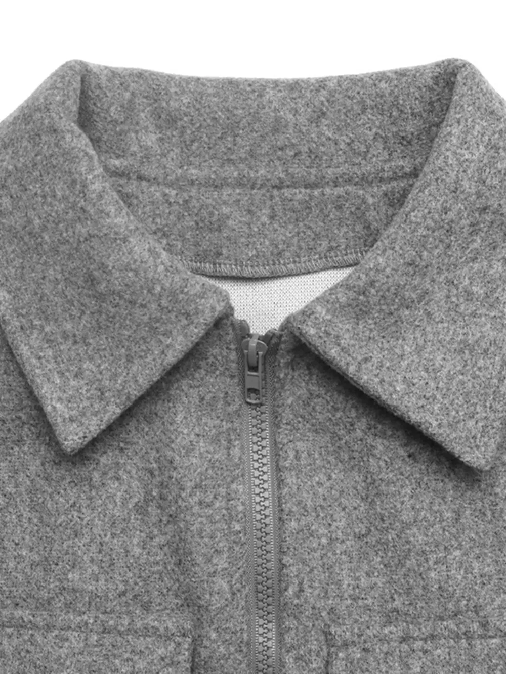 Zip Up Cropped Shacket with Flap Pockets, image 9