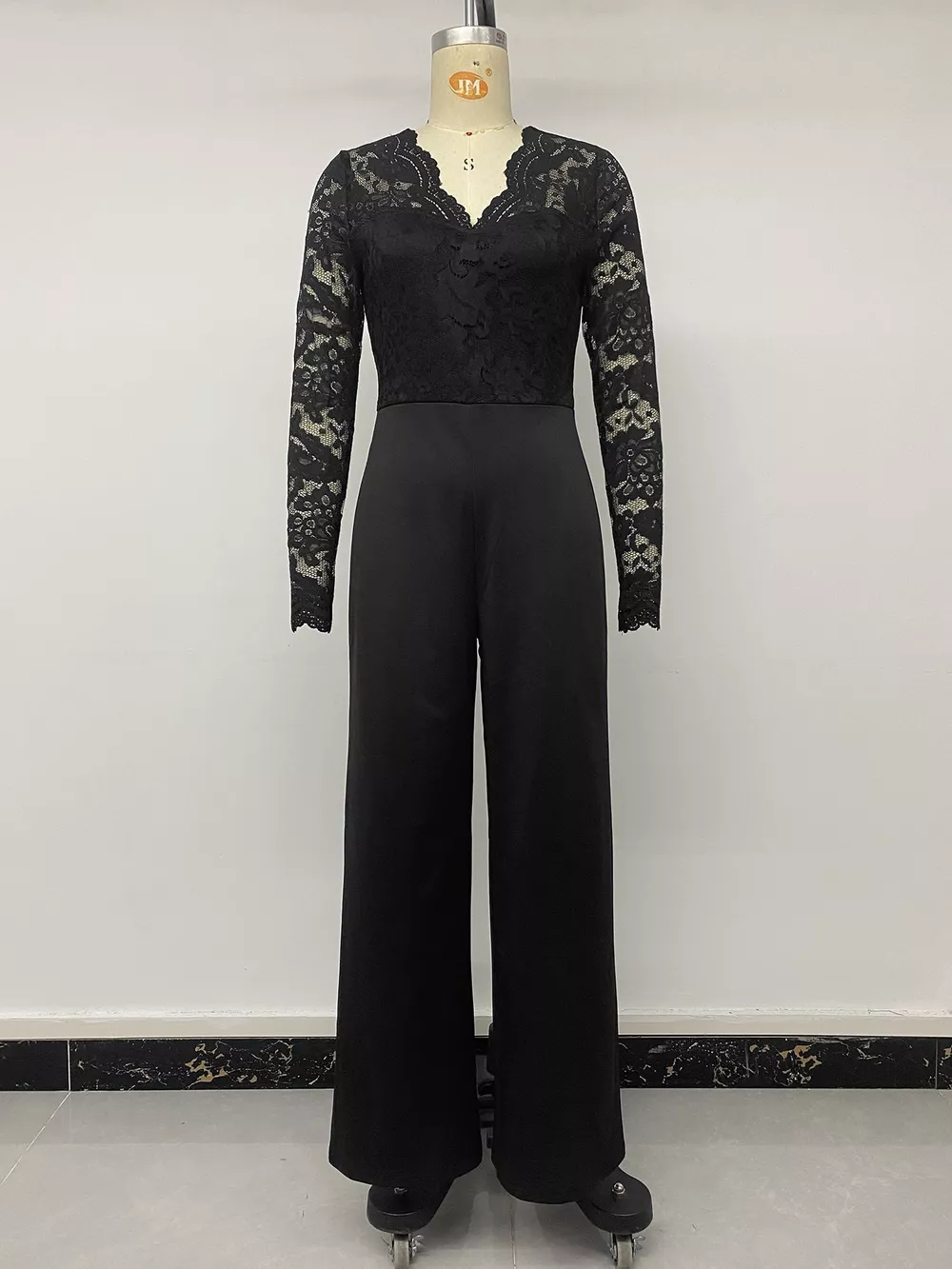 Lace Long Sleeve Wide-Leg Jumpsuit, image 8