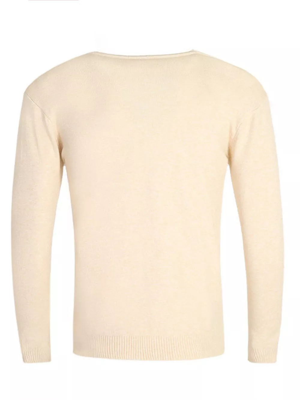 Men's Plus Size Solid Color Long Sleeve Knit Top, image 4