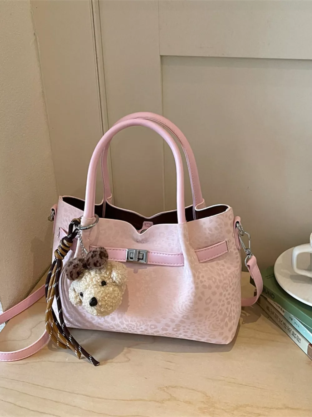 Leopard Buckle Detail Crossbody Bag, image 5