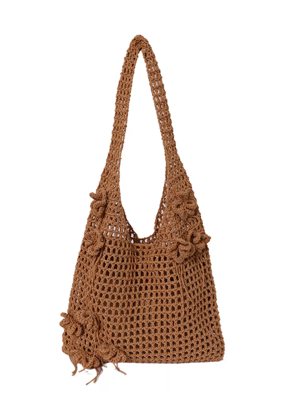 Crochet Flower Hobo Shoulder Bag, image 7
