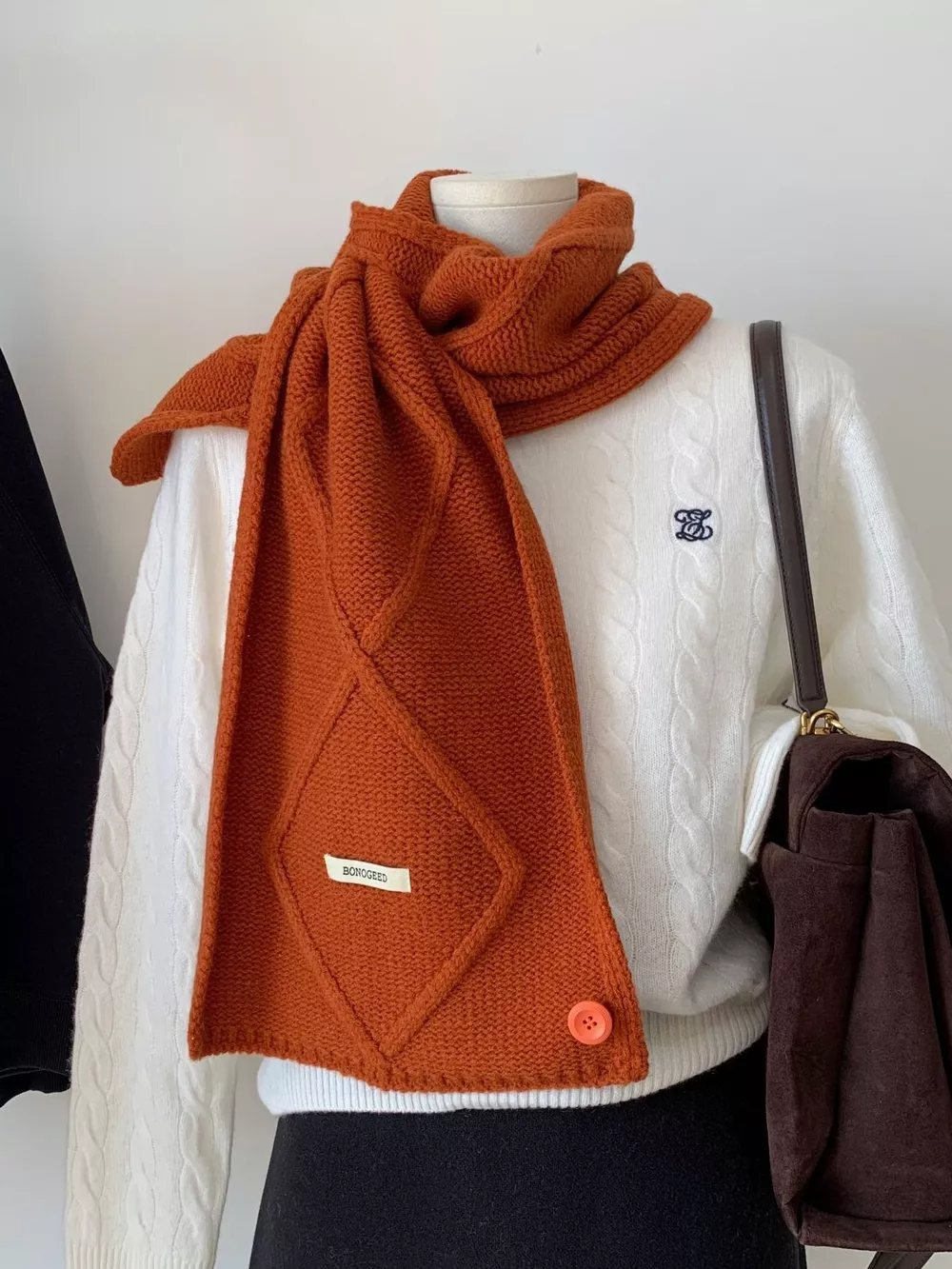 Solid Color Knitted Winter Scarf, image 7