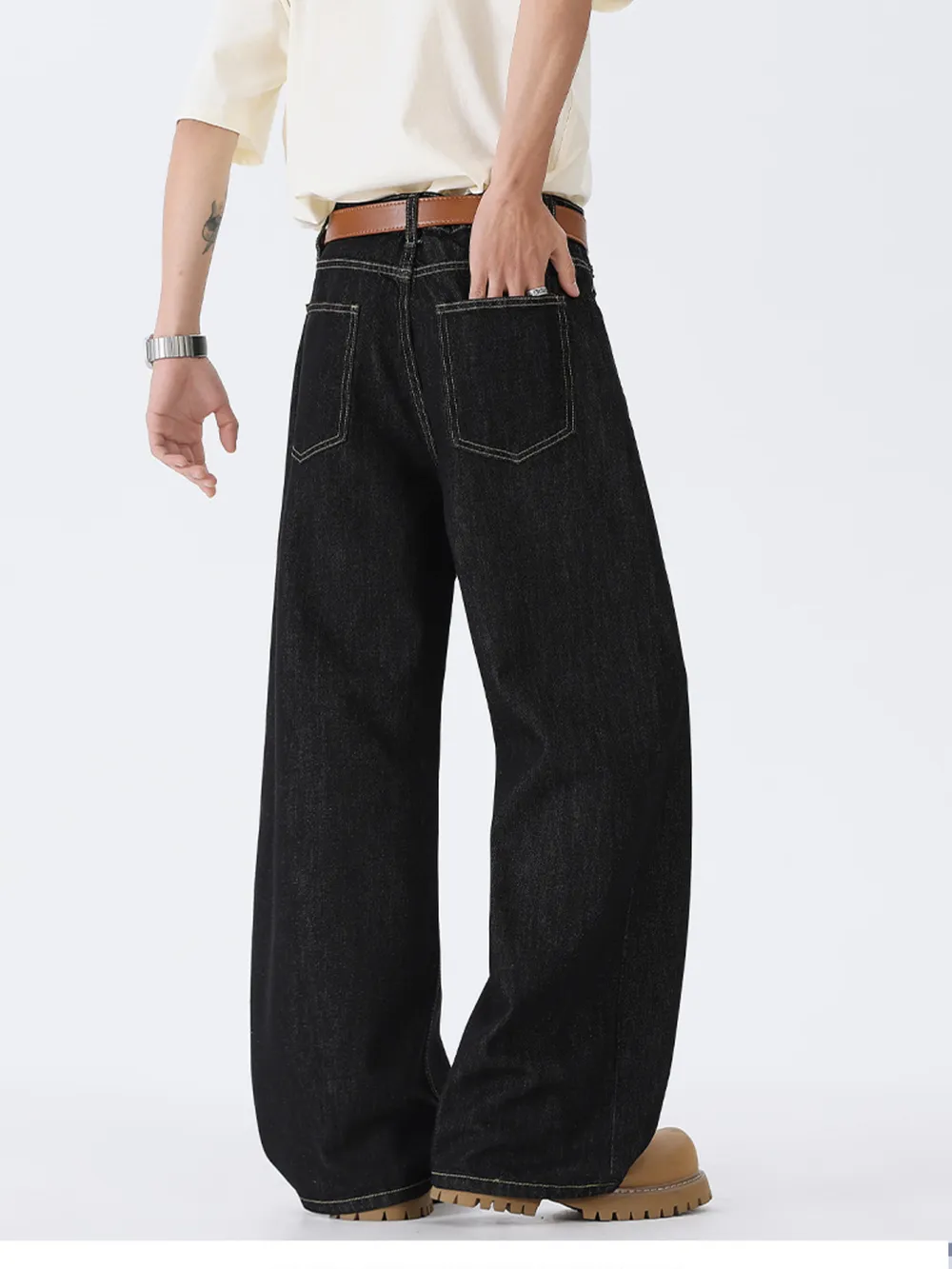 Men's Full Size Wide Leg Wash Jeans Plus Size, image 2