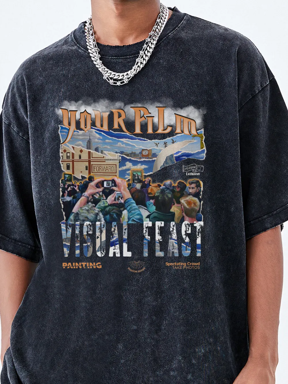 Men's Graphic Round Neck Short Sleeve T-Shirt