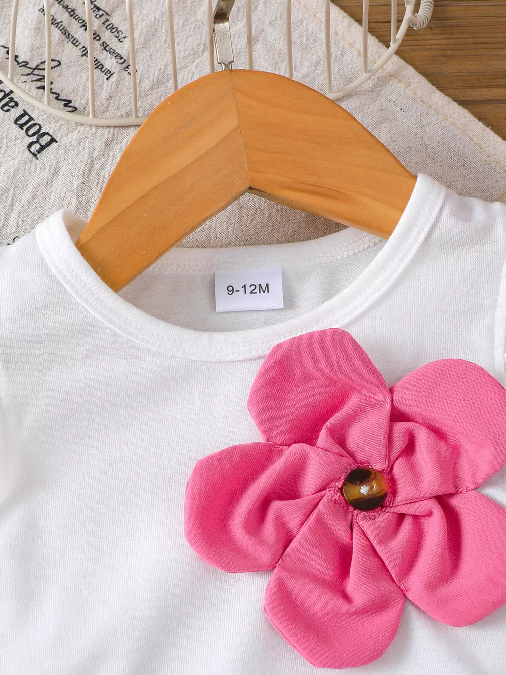 Children's Floral Applique Ruffle Sleeve Top & Skirt Set, image 7