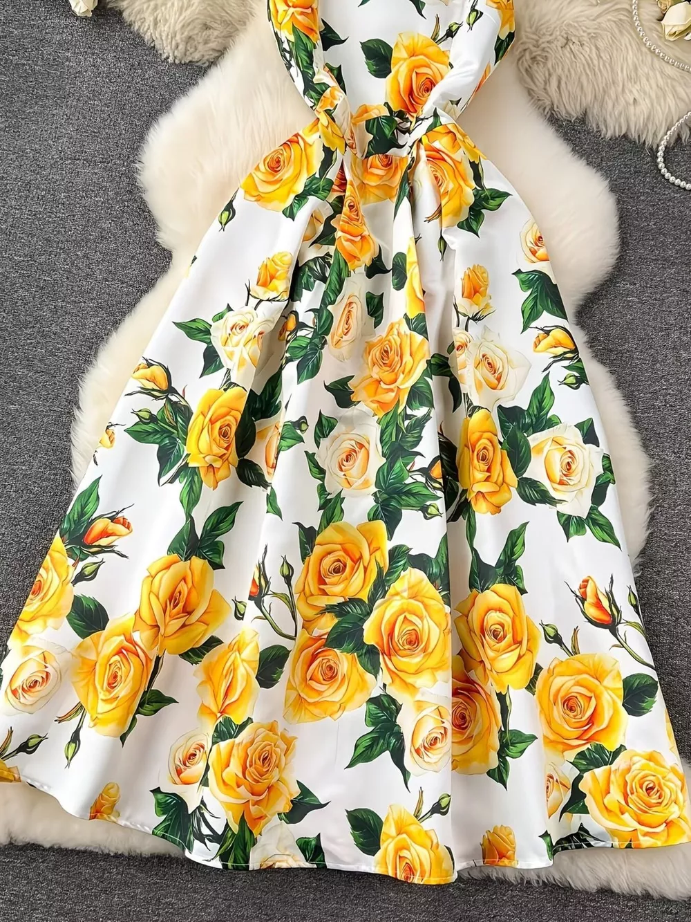 Floral Print Sleeveless Midi Dress, image 4