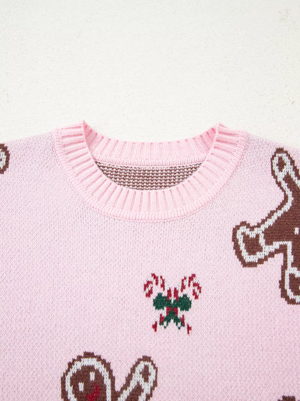Christmas Ginger Bread Man Round Neck Casual Sweater, image 6