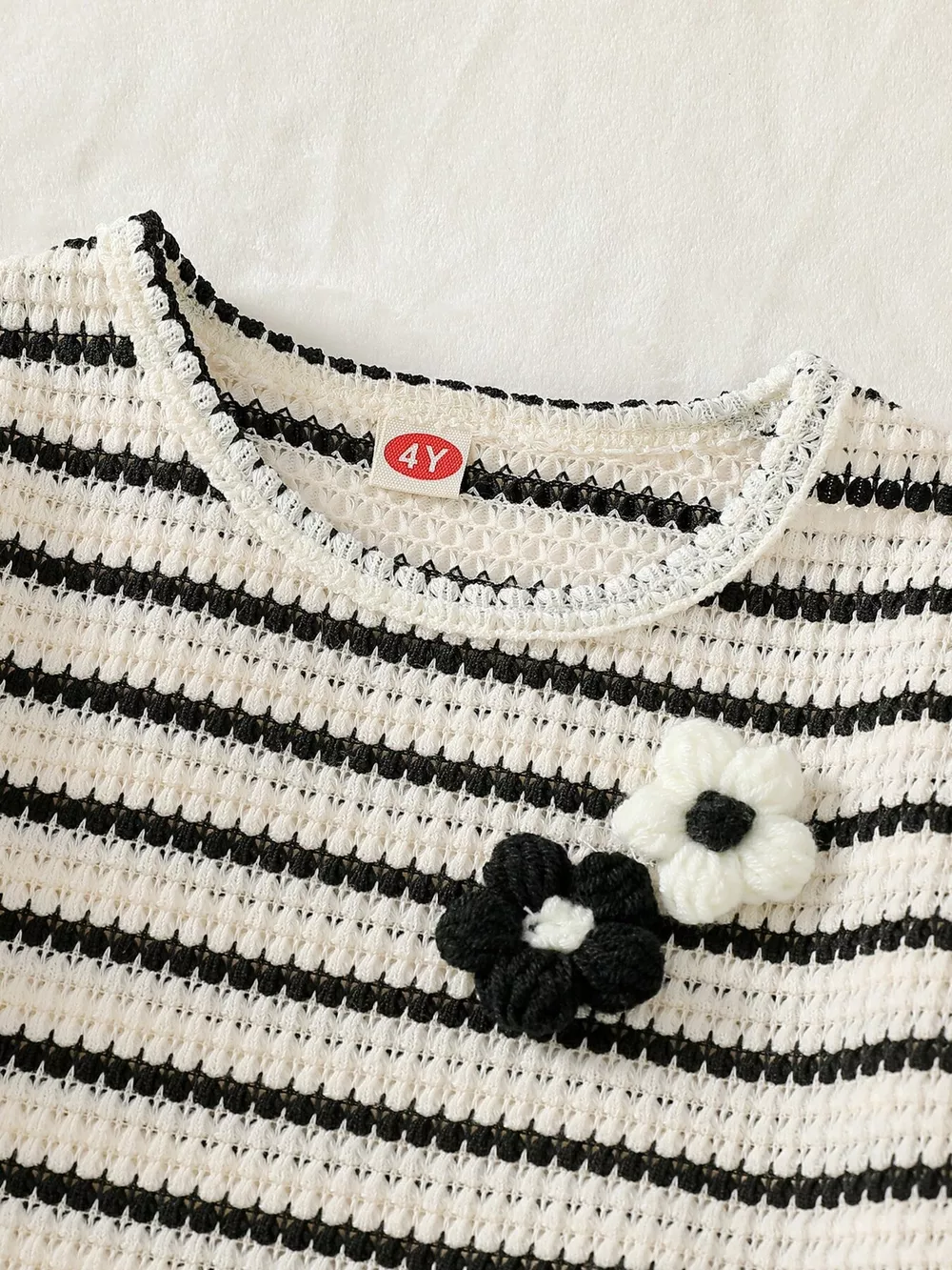 Children's Striped Round Neck Top and Shorts Set, image 2