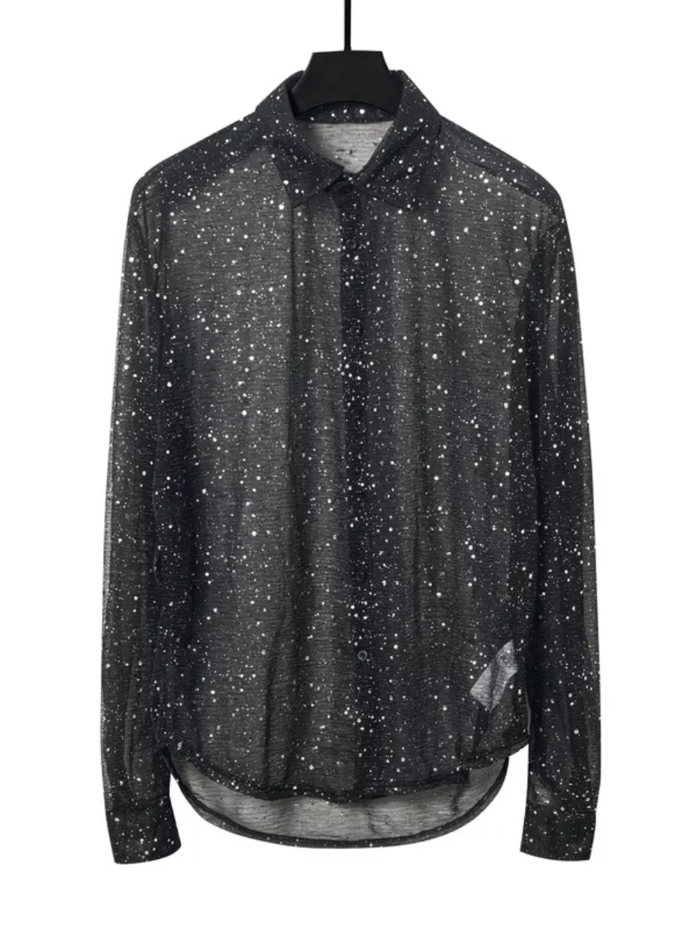 Men's Glitter Button Up Long Sleeve Shirt, image 6