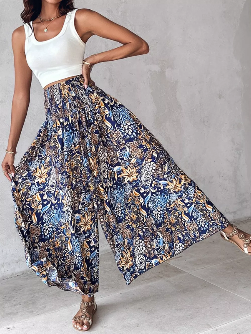 Printed Wide-Leg Pants, image 11