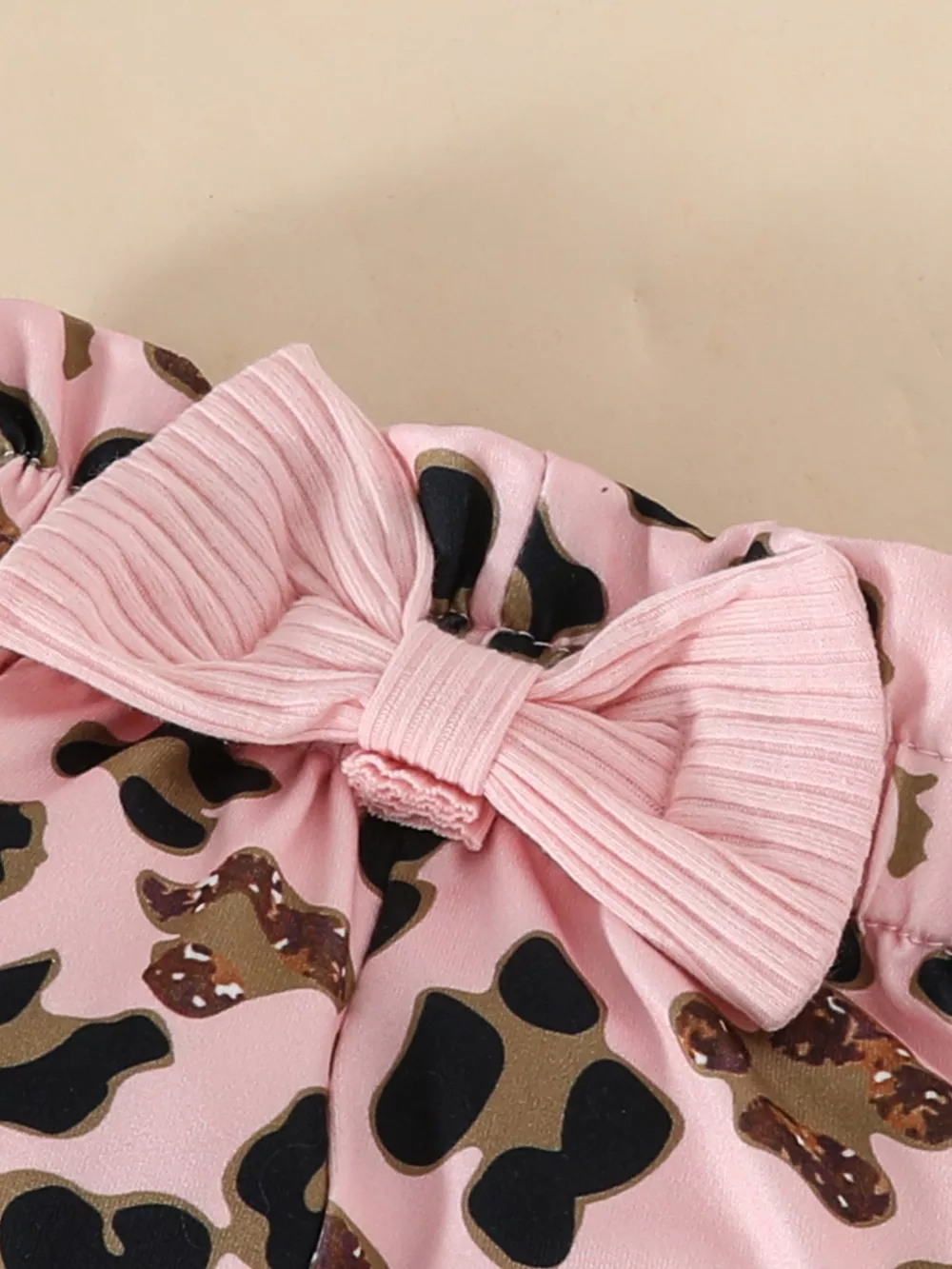 Children's Leopard Ruffled Bodysuit and Pants Set with Headband, image 9