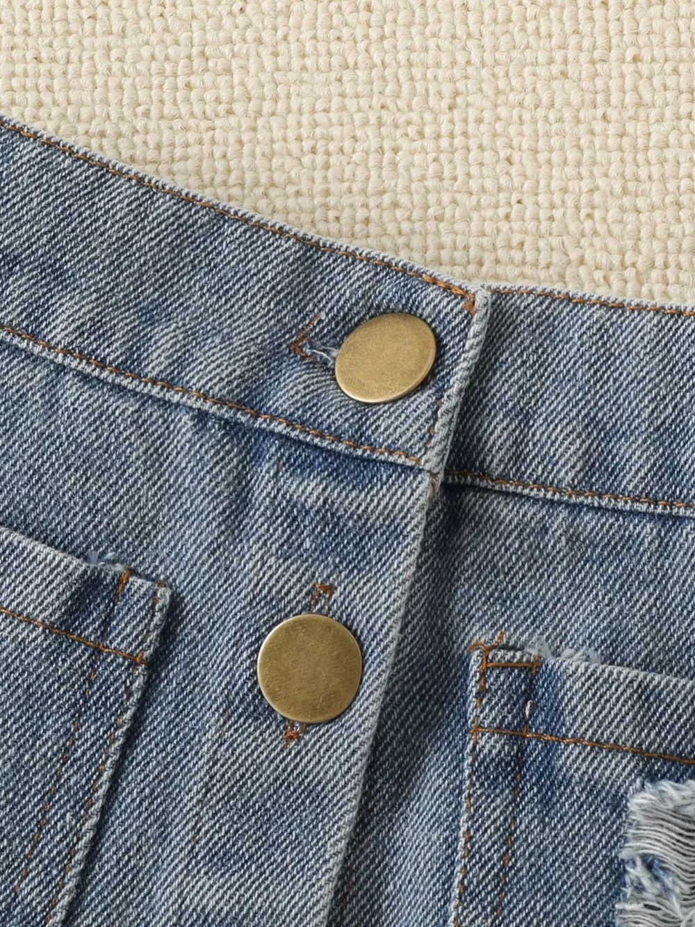 Children's Smocked Top and Distressed Denim Skirt Set, image 6