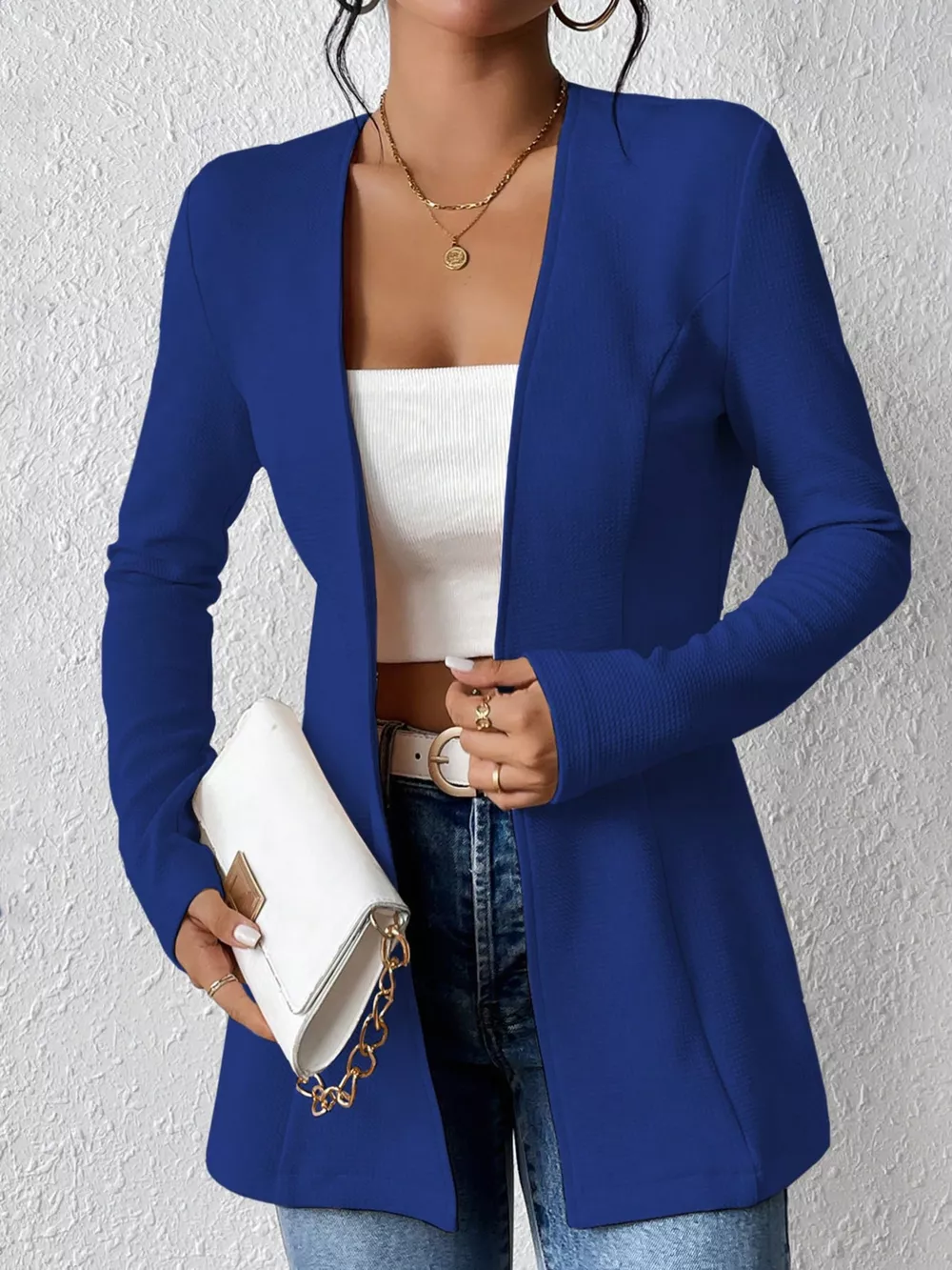 Single-Button Long Sleeve Blazer, image 15