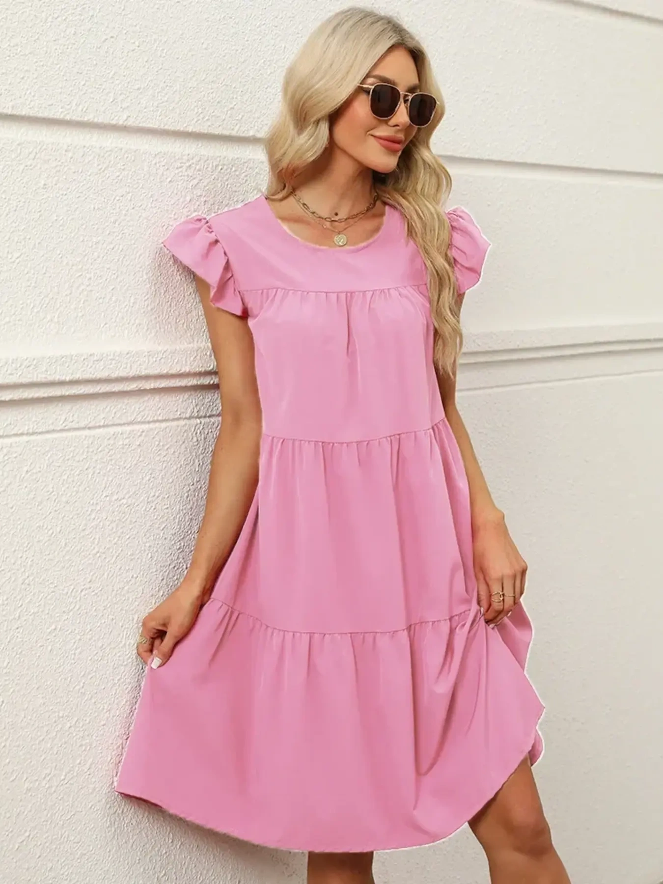 Tiered Ruffle Sleeve Mini Dress, image 11