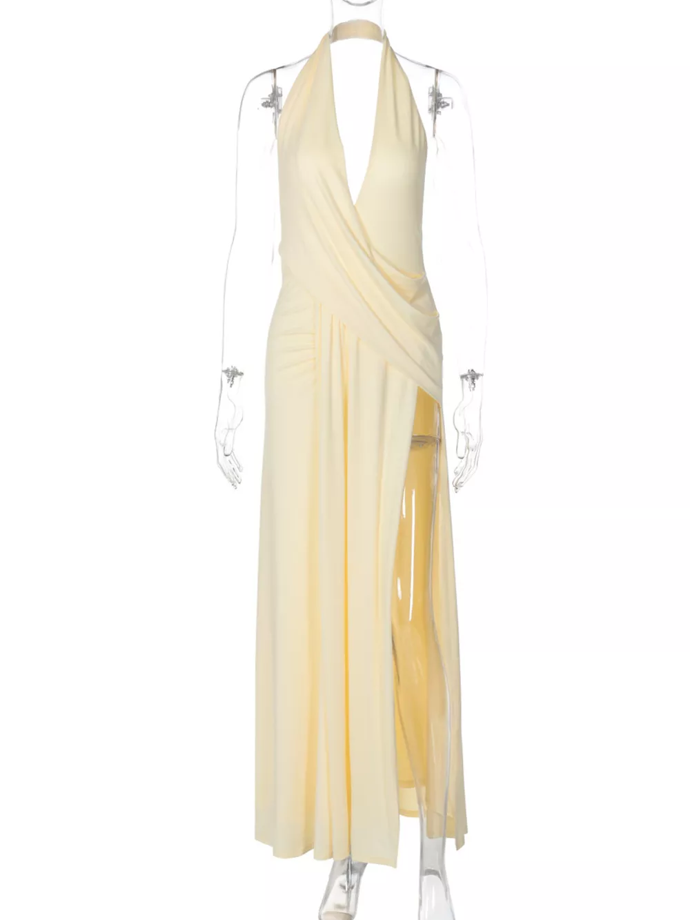 Split Backless Halter Neck Maxi Dress, image 19
